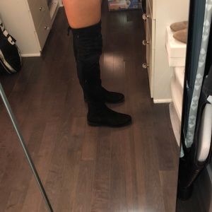 Black thigh high boots